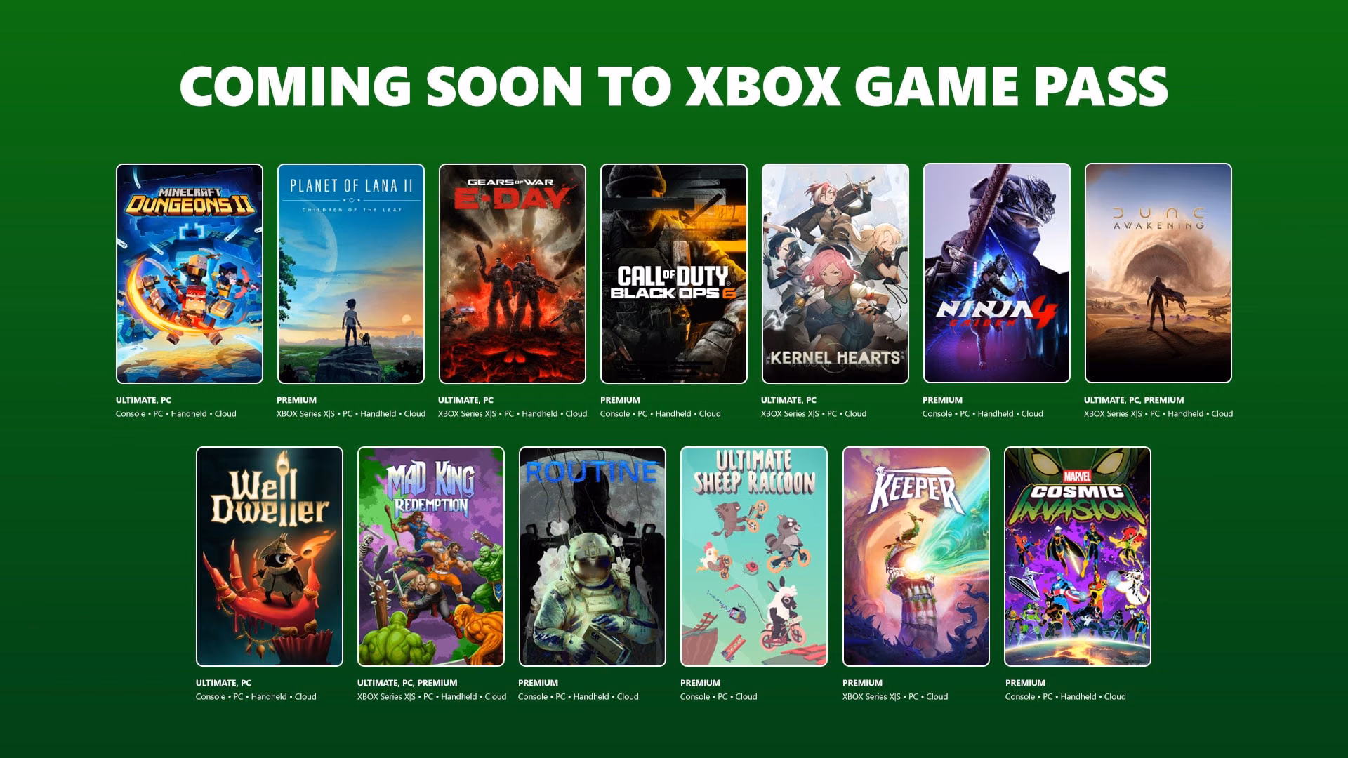 Xbox Game Pass: Gears of War: E-Day and Minecraft Dungeons II Lead New Wave