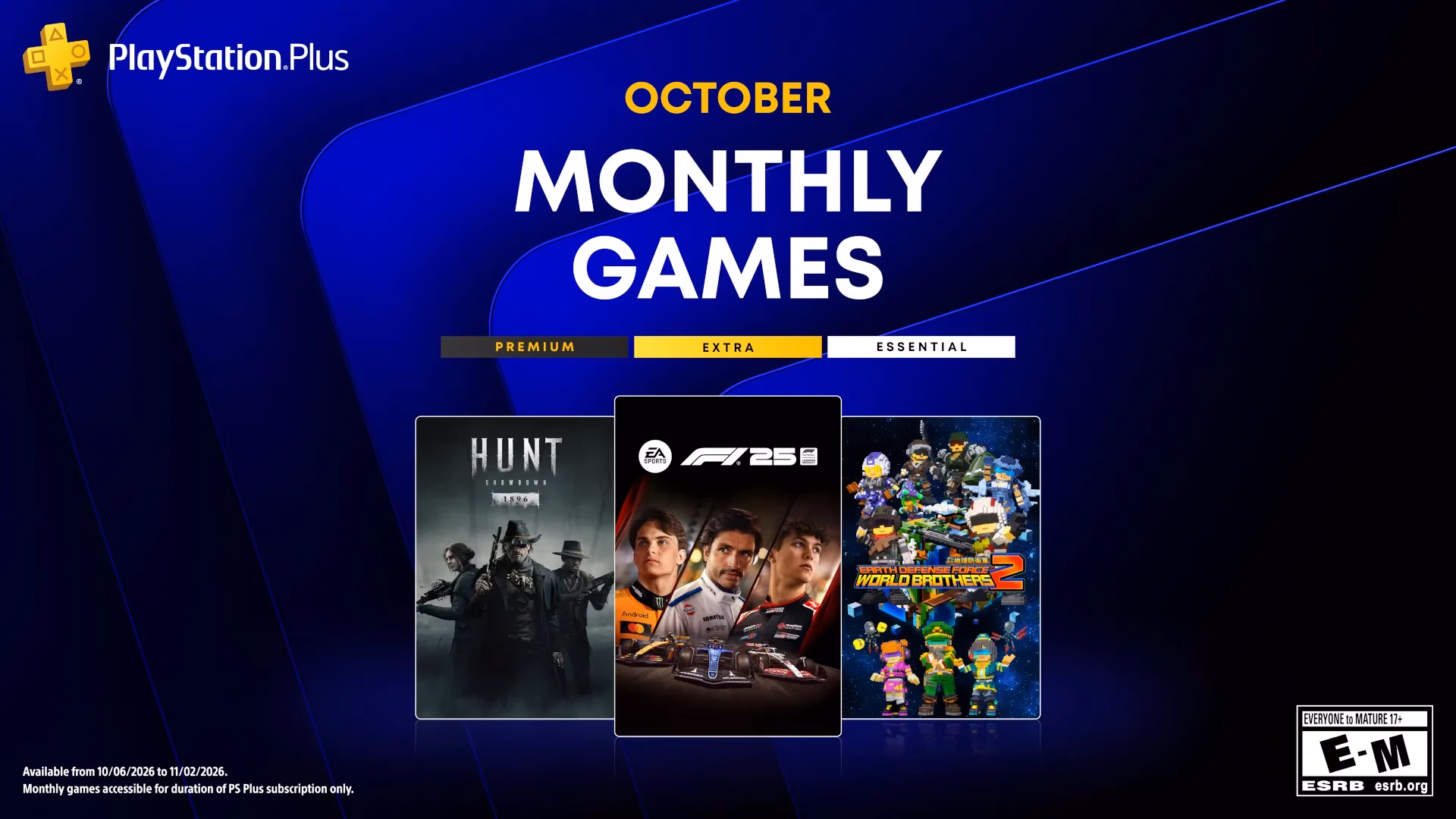 PlayStation Plus October Lineup: F1 25, Hunt: Showdown 1896 Lead the Pack