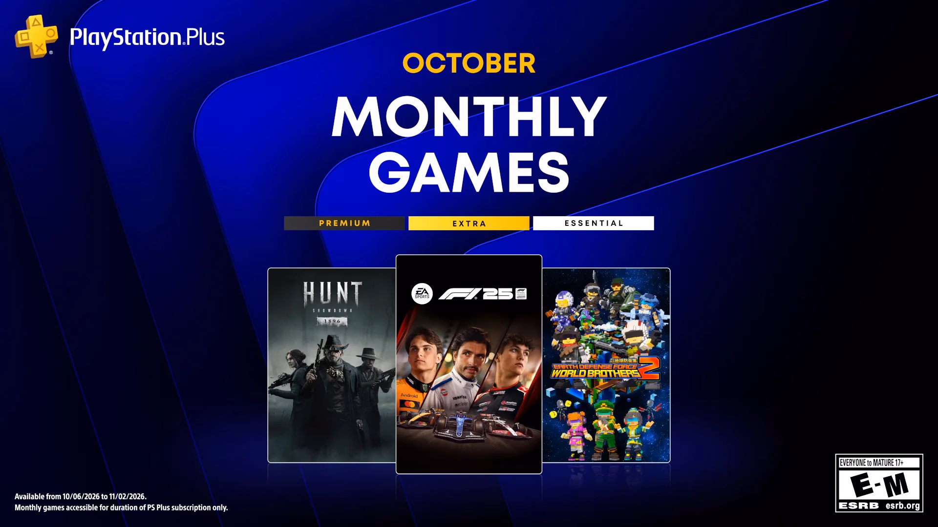 PlayStation Plus October Lineup: F1 25, Hunt: Showdown 1896 Lead the Pack
