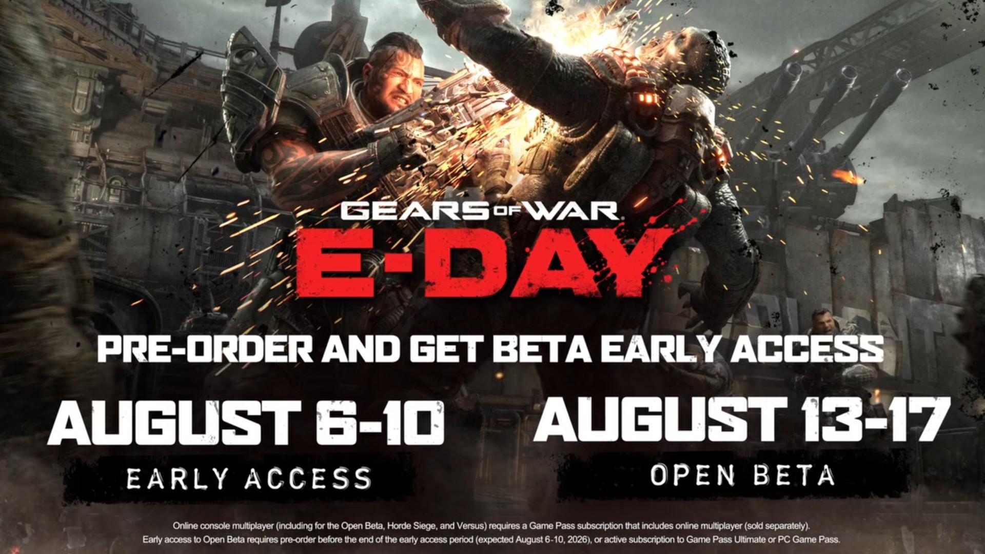 Gears of War: E-Day Beta Headlines Xbox Game Pass August Wave