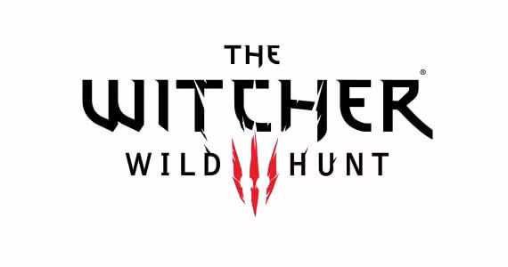 The Witcher 3: Wild Hunt logo with stylized black text and three red claw marks forming a Roman numeral III on white